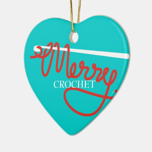 かぎ針編みホックのメリークリスマスヤーンの木のオーナメント セラミックオーナメント (左)