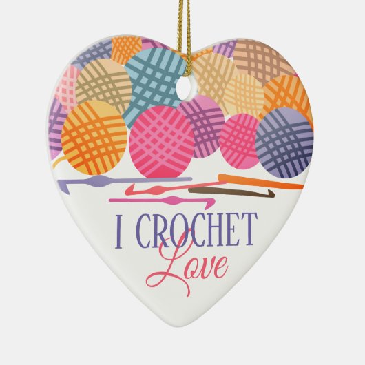 かぎ針編みホックヤーン愛クリスマスのオーナメント セラミックオーナメント (右)