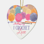 かぎ針編みホックヤーン愛クリスマスのオーナメント セラミックオーナメント (左)