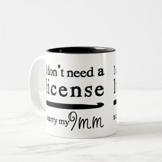 かぎ針編みホック免許証9mmの技術 ツートーンマグカップ (正面左)