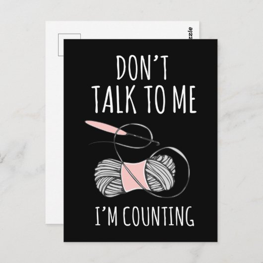 かぎ針編みママ糸ユーモアおばあちゃんを作る ポストカード (正面/裏面)