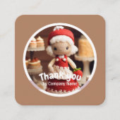 かぎ針編みレディーキッチンありがとう スクエア名刺 (正面)