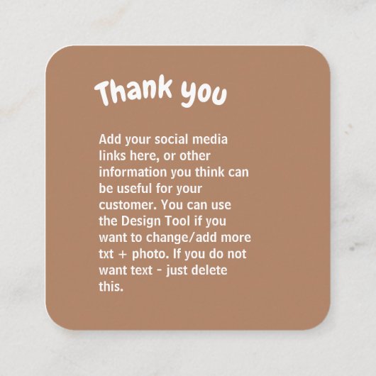 かぎ針編みレディーキッチンありがとう スクエア名刺 (裏面)