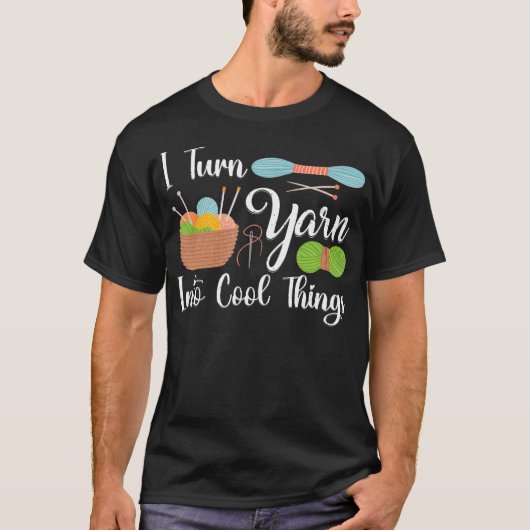 かぎ針編み好きのためのおしゃれなものを糸で作ります Tシャツ (正面)