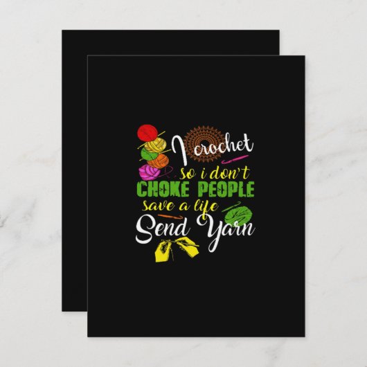 かぎ針編み好き|かぎ編みが大好き サンキューカード (正面/裏面)