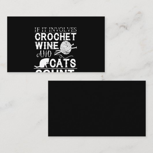 かぎ針編み好き|かぎ針編みワインとかぎ針編み 名刺 (正面/裏面)