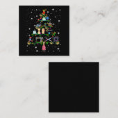 かぎ針編み機器，クリスマスツリーに覆われた光 スクエア名刺 (正面/裏面)