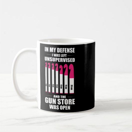 かぎ針編み私は私の防衛で離れありなかった コーヒーマグカップ (左)
