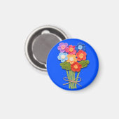 かぎ針編み花束、かぎ針愛好家。 マグネット (正面/裏面)