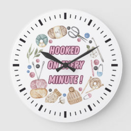 かぎ針編み要素円「毎分に引っ掛かる」 ラージ壁時計