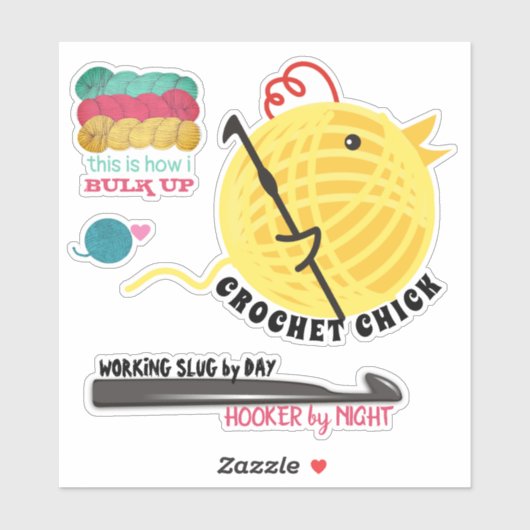 かぎ針編み針編み糸パーソナライズされた シール (シート)