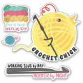 かぎ針編み針編み糸パーソナライズされた シール (正面)