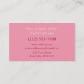 かぎ針編み-ハート形ヤーンのピンクの名刺 名刺 (裏面)