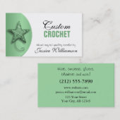 かぎ針編み-星形ヤーンの緑の名刺 名刺 (正面/裏面)