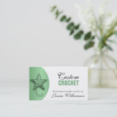 かぎ針編み-星形ヤーンの緑の名刺 名刺 (スタンド正面)