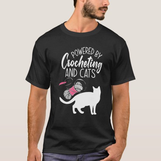 かぎ針編み 猫 かぎ針編み 編み物 Tシャツ (正面)