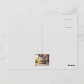 かごに入ったかわいいカワウソの赤ちゃん - 名前やメッセージを入れることができます ポストカード (裏面)