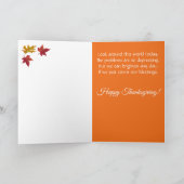 かごの中のカボチャとトウモロコシのパーソナライズされた茎 カード (内部)