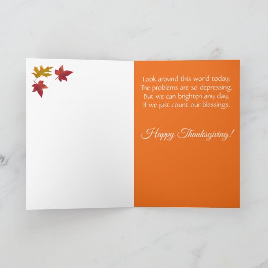 かごの中のカボチャとトウモロコシのパーソナライズされた茎 カード (内部)