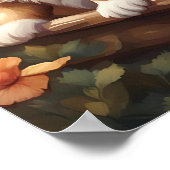 かごの中の可愛い子犬 ポスター (角)