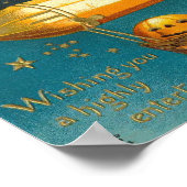 かごの中の飛んでいるかぼちゃ ポスター (角)