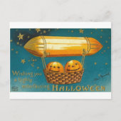 かごの中の飛んでいるかぼちゃ ポストカード (正面)