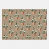 かごの素朴中にクリスマスススススプルースの木をクラフト ラッピングペーパーシート (正面)