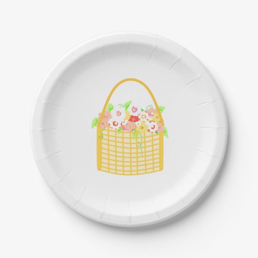かごの花束 ペーパープレート (正面)