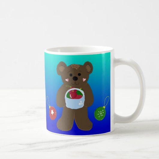 かごを持った小さなクマ コーヒーマグカップ (右)