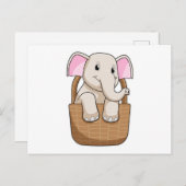 かごを持つ象 ポストカード (正面/裏面)