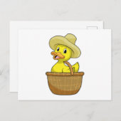 かごを持つ農夫のダック ポストカード (正面/裏面)