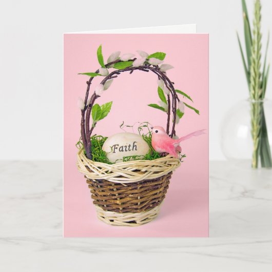 かご感動的に入ったイースター卵 シーズンカード (正面)