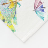 かさの付いた釣り魚 フリースブランケット (角)