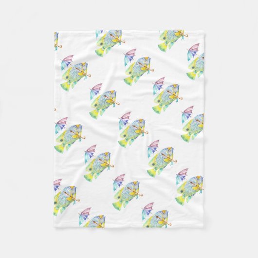 かさの付いた釣り魚 フリースブランケット (正面)