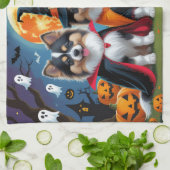 かしわ犬のかぼちゃハロウィン キッチンタオル (折り畳み)