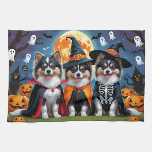 かしわ犬のかぼちゃハロウィン キッチンタオル (横)