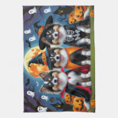 かしわ犬のかぼちゃハロウィン キッチンタオル (縦)