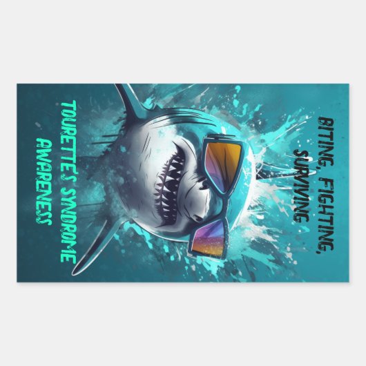 かじっ生き延びて戦うトゥレットのステッカー 長方形シール (正面)