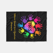 かじ付き脊髄症候群認識度ハンドギフト フリースブランケット (正面(横))