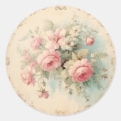 かすかなエフェメラ、ピンクのみすぼらしいシック ラウンドシール (正面)