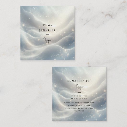 かすかな優しいグリッターの背景 スクエア名刺 (正面/裏面)