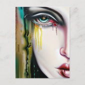 かすかに怖いが涙の出る美しい女性 ポストカード (正面)