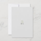 かすみ草のモノグラム 結婚式の花 出欠カード (裏面)