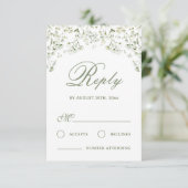 かすみ草の結婚式RSVPカード カード (スタンド正面)