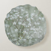 かすみ草の花の美しい自然写真 ラウンドクッション (裏面)