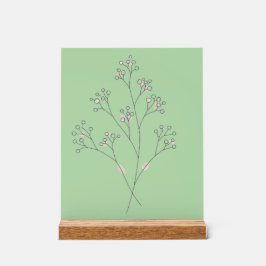 かすみ草の花 - 細い線の芸術 アクリルサイン