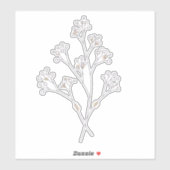 かすみ草の花 - 細い線の芸術 シール (シート)