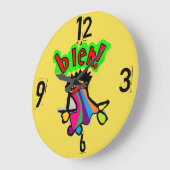 かすれた時計の虹を吐く ラージ壁時計 (傾斜)