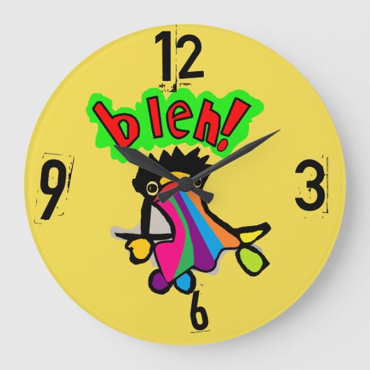 かすれた時計の虹を吐く ラージ壁時計 (正面)