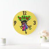 かすれた時計の虹を吐く ラージ壁時計 (ホーム)